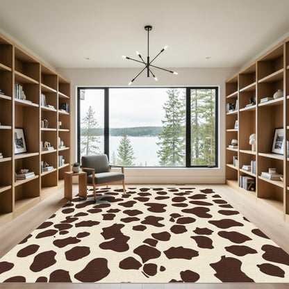 Cream and Brown Spotty Pattern Rug