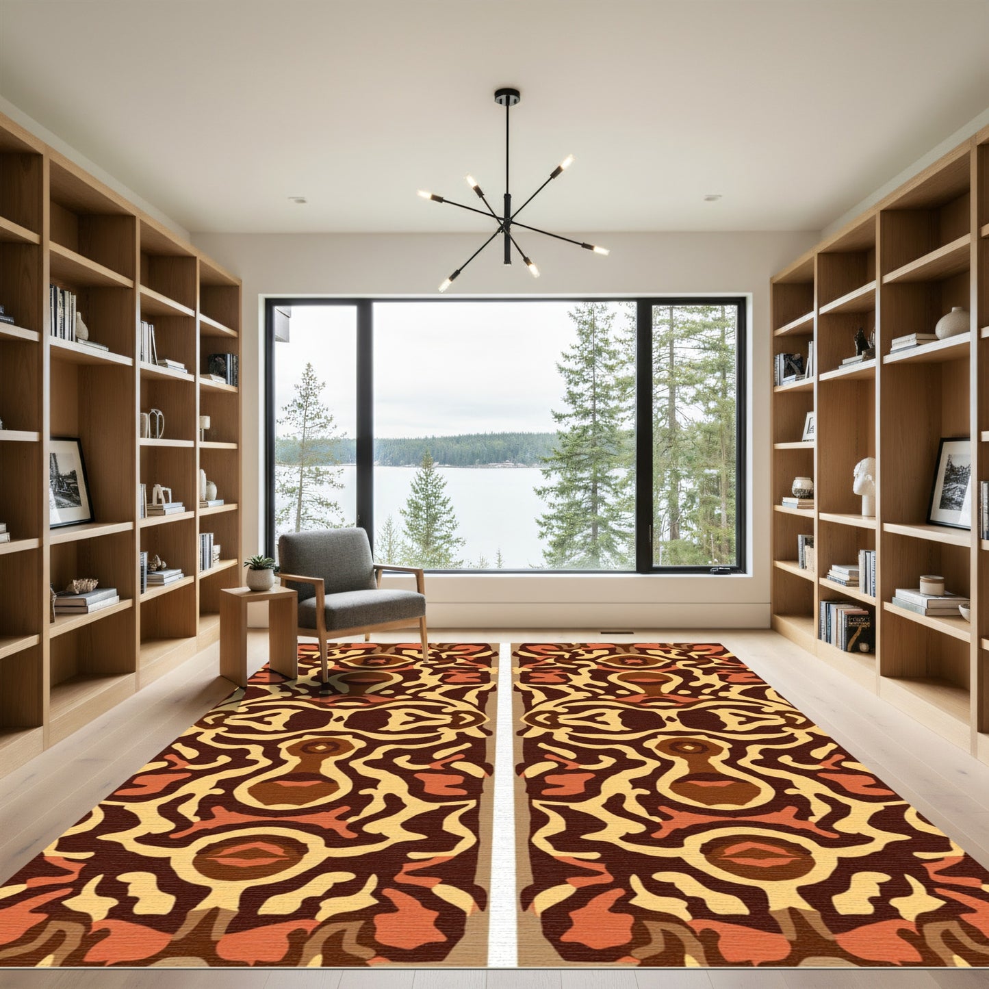 Earthy Abstract Tribal Face Rug