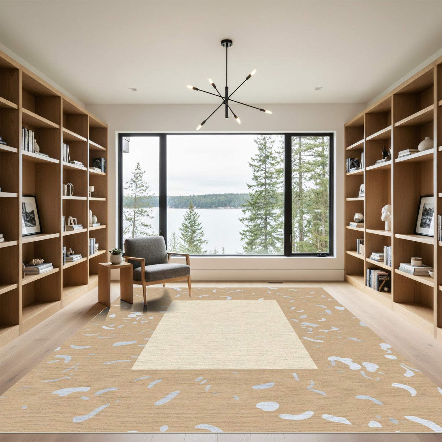 Terrazzo Cream Abstract Shape Rug