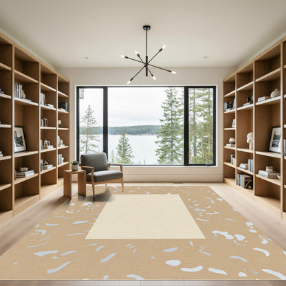 Terrazzo Cream Abstract Shape Rug