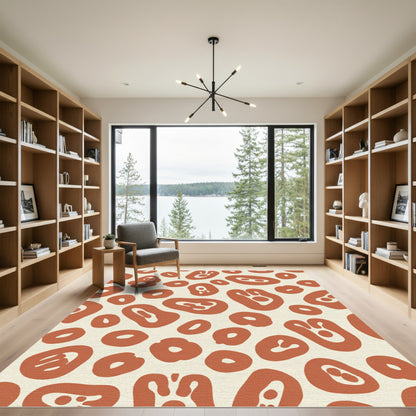 Terra Cotta Abstract Organic Shapes Rug