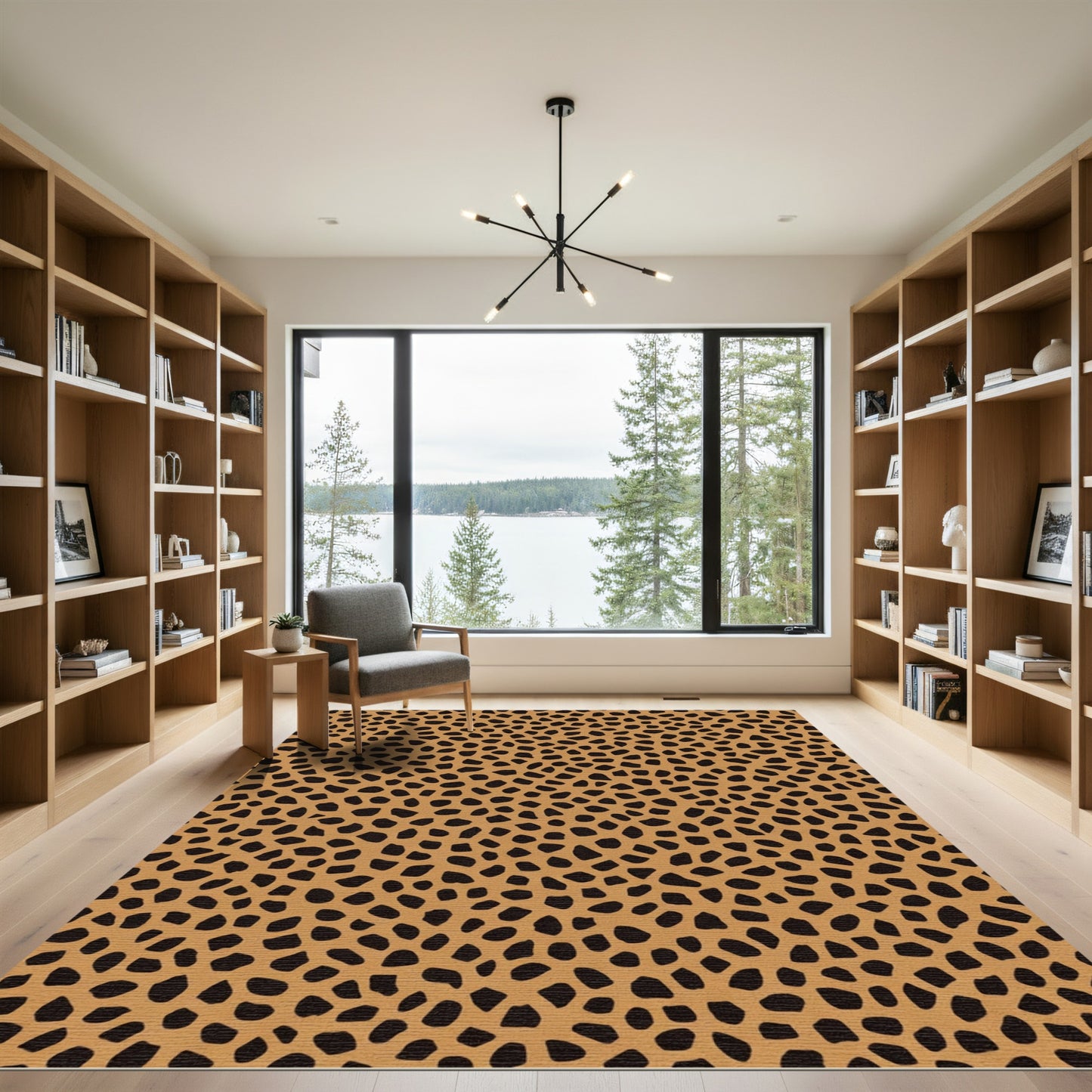 Golden Ochre Animal Print Spots Rug