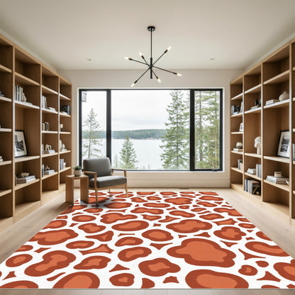 Terracotta Spots Abstract Composition Rug