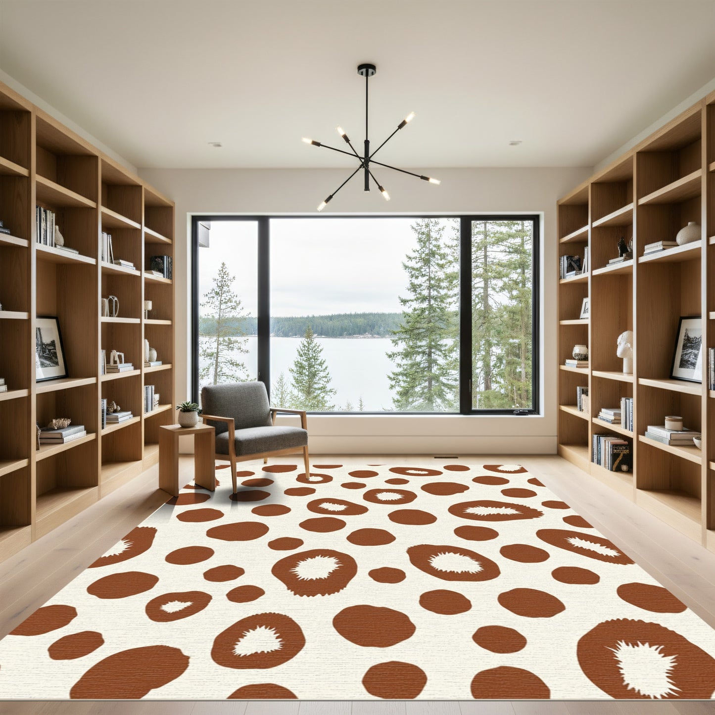 Brown Spots And Slices Organic Rug