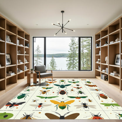 Vibrant Assorted Insect Collection Rug