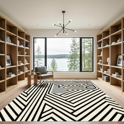 Modern Linear Optical Illusion Rug