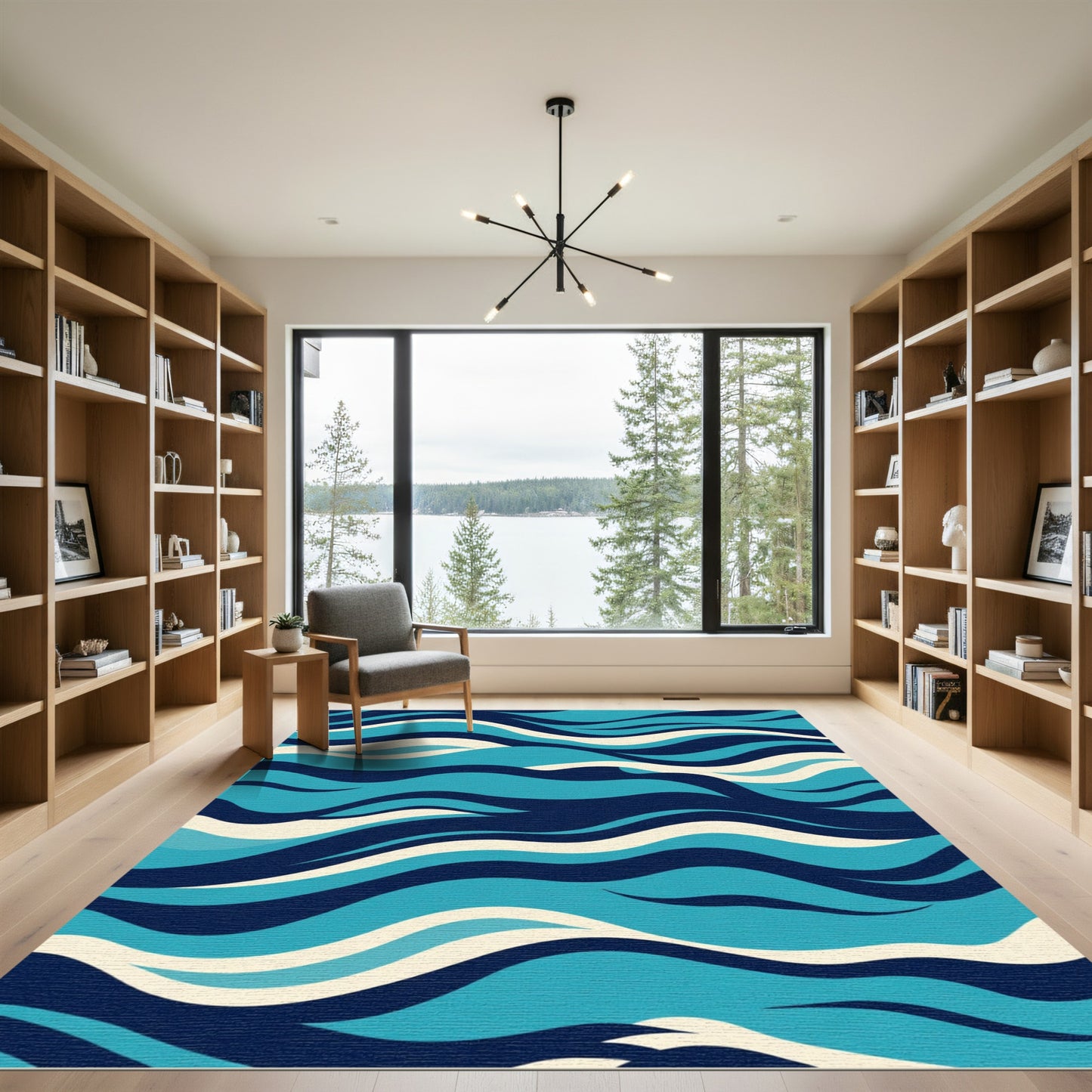Oceanic Flowing Coastal Layers Rug