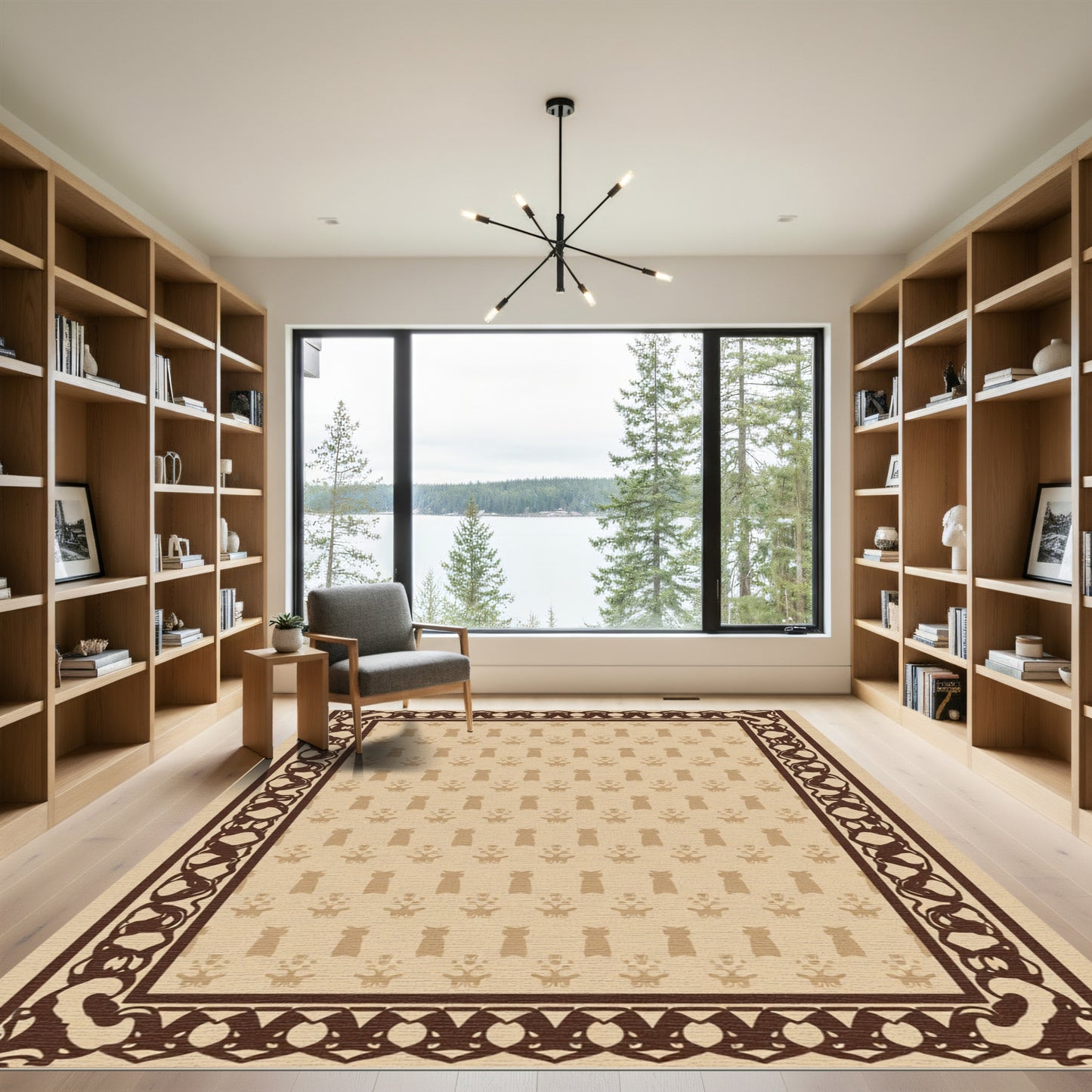Cream Beige Ornamental Medallion Rug