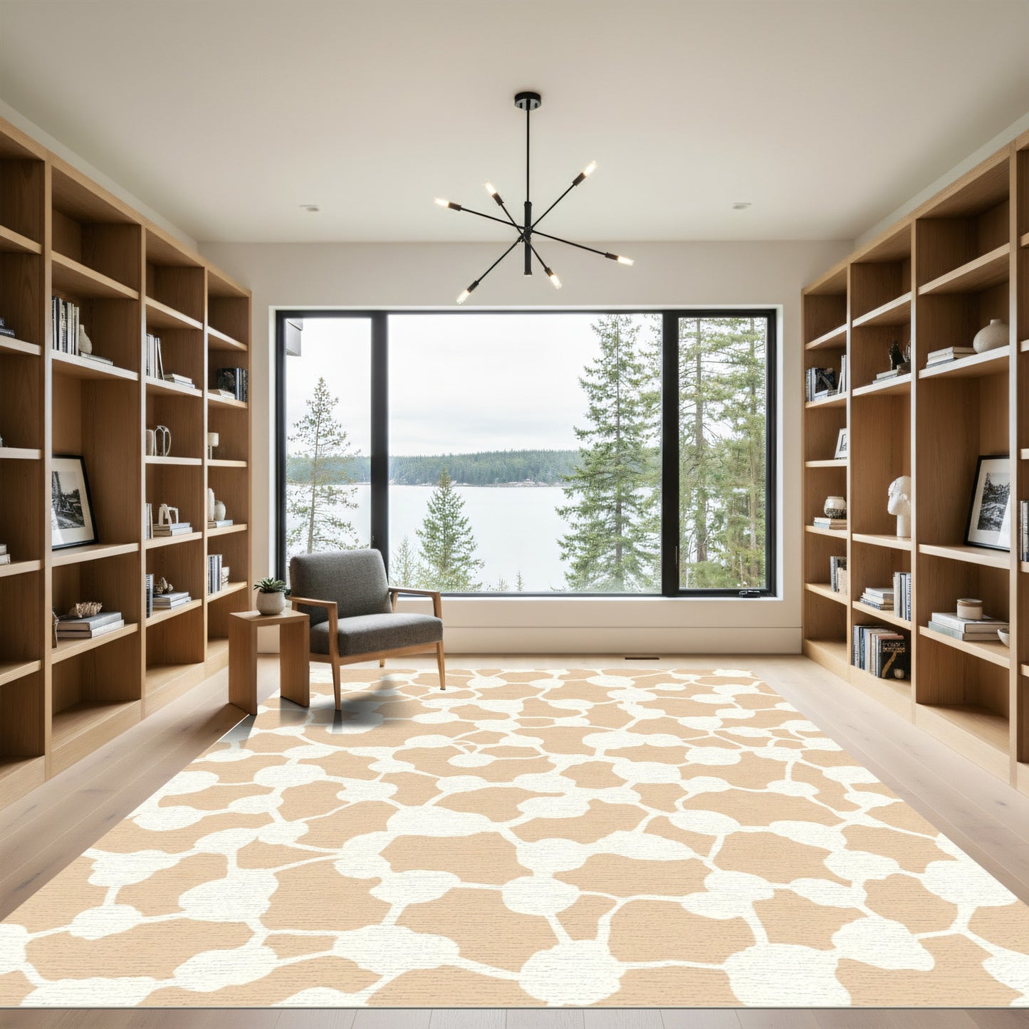 Cream Connected Organic Dots Rug