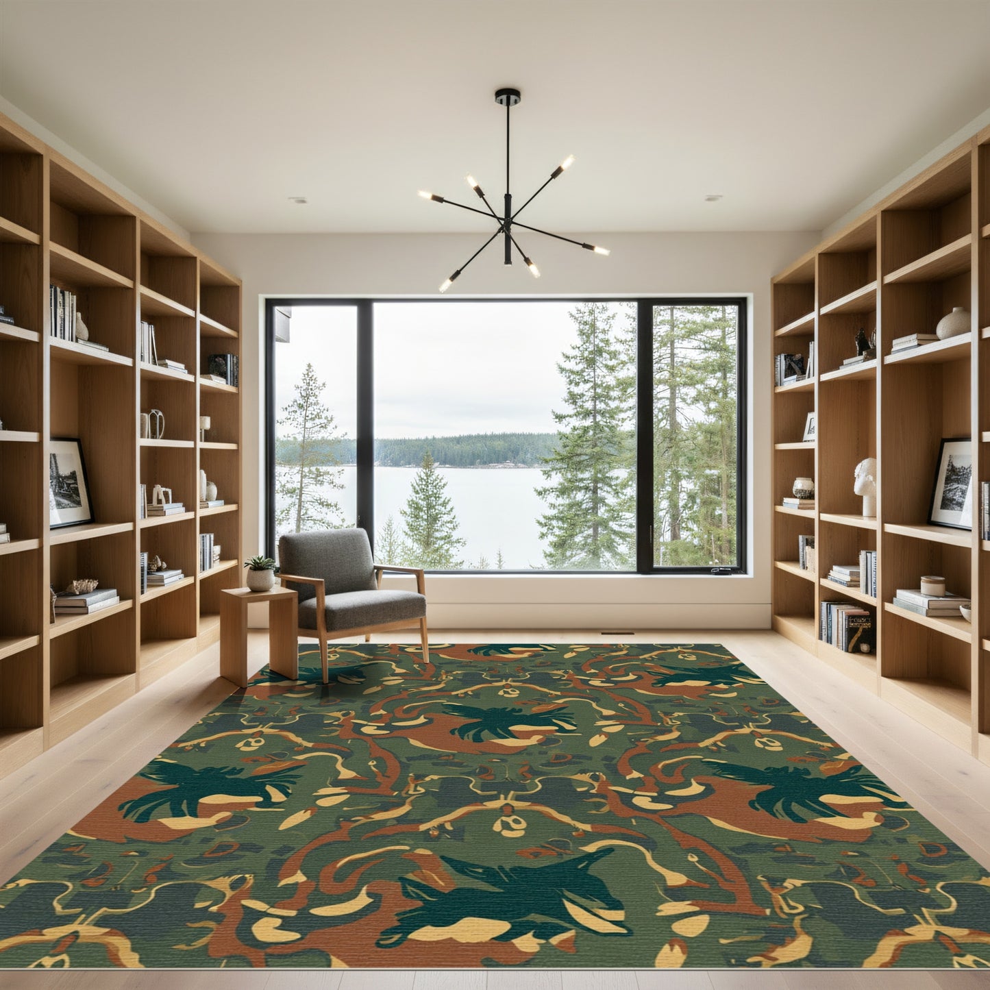Camouflage Black Green Brown Eagle Harmony Rug