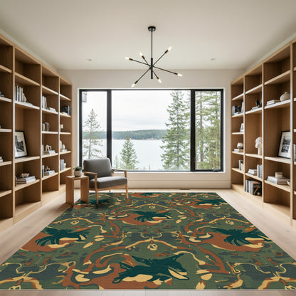 Camouflage Black Green Brown Eagle Harmony Rug