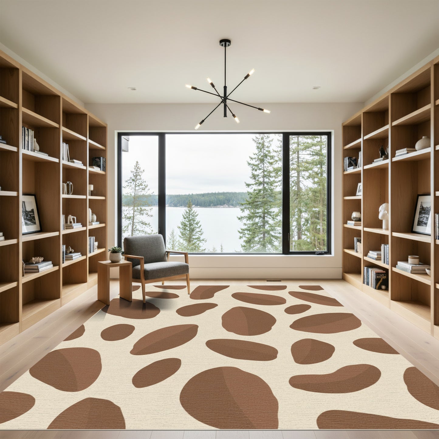 Earthy Brown Spotty Blob Rug