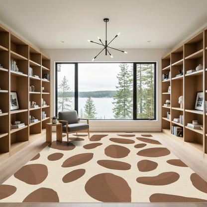 Earthy Brown Spotty Blob Rug