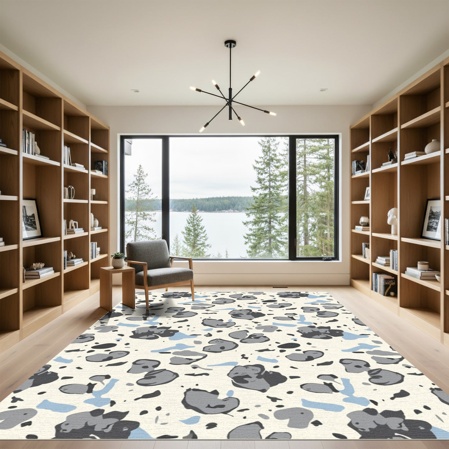 Abstract Stone Speckled Cream Rug