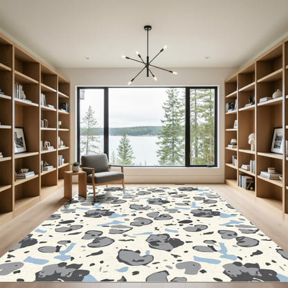 Abstract Stone Speckled Cream Rug