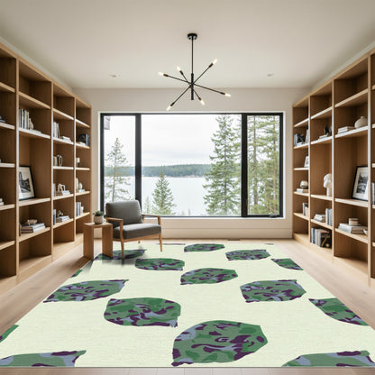 Green Camo Leaf Scatter Rug