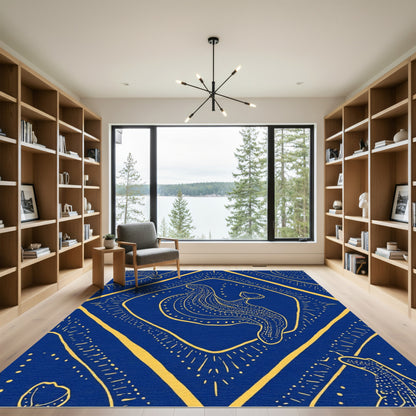 Marine Life Diamond Medallion Rug