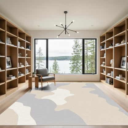 Soft Camouflage Blocks Neutral Tones Rug