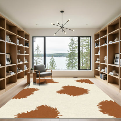 Brown Cream Patchwork Texture Rug