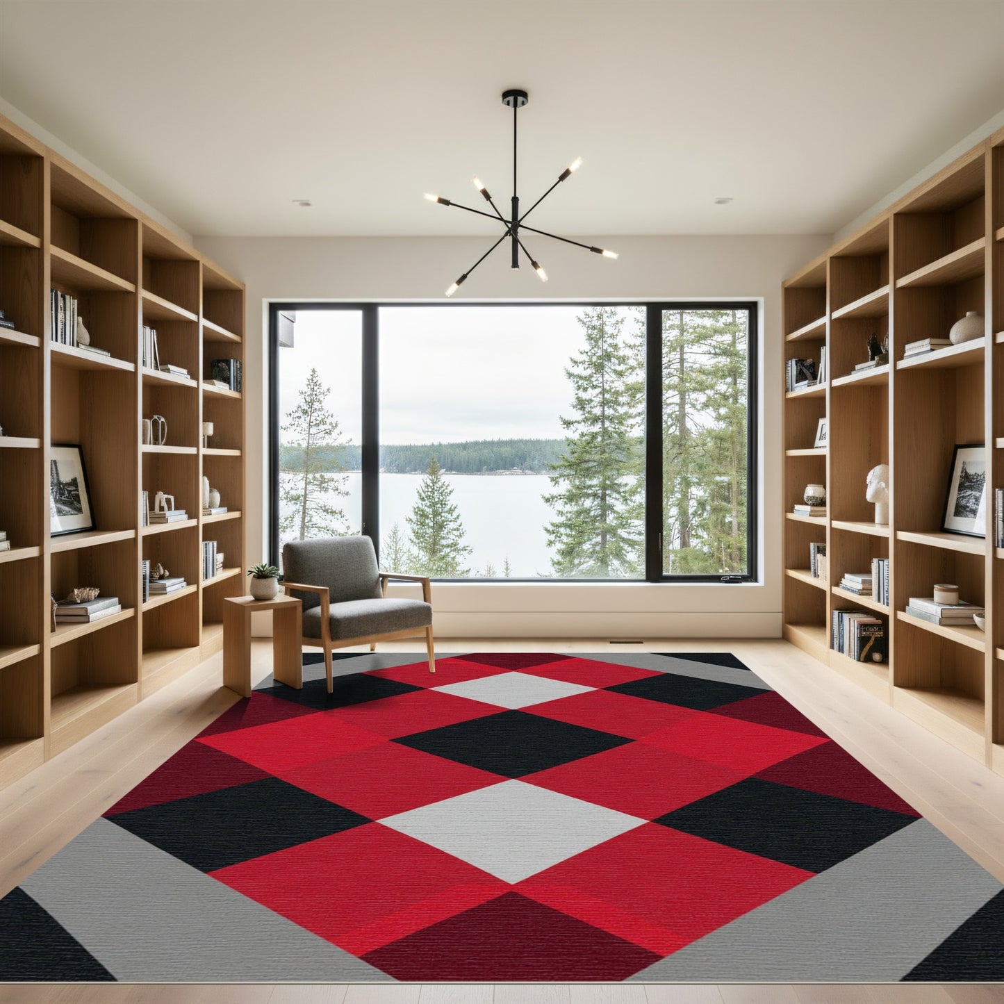 Bold Plaid Diamond Geometric Rug