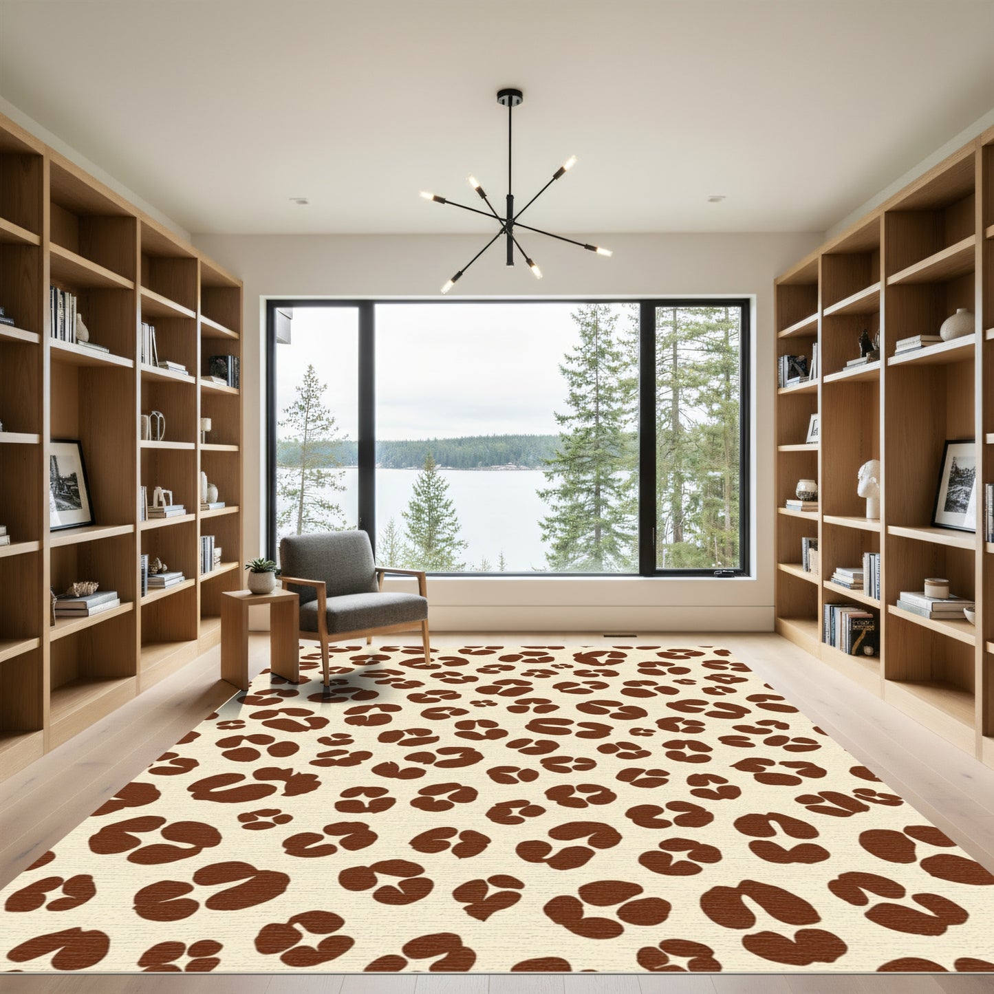 Brown Leopard Spot Seamless Background Rug