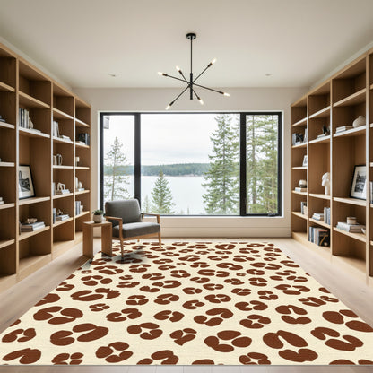 Brown Leopard Spot Seamless Background Rug