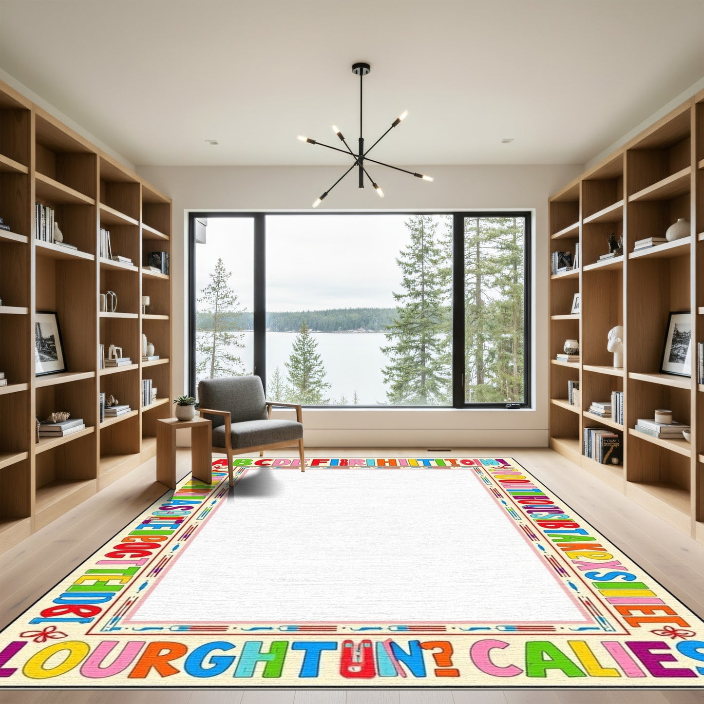 Alphabet Border Brightly Colored Letters Rug