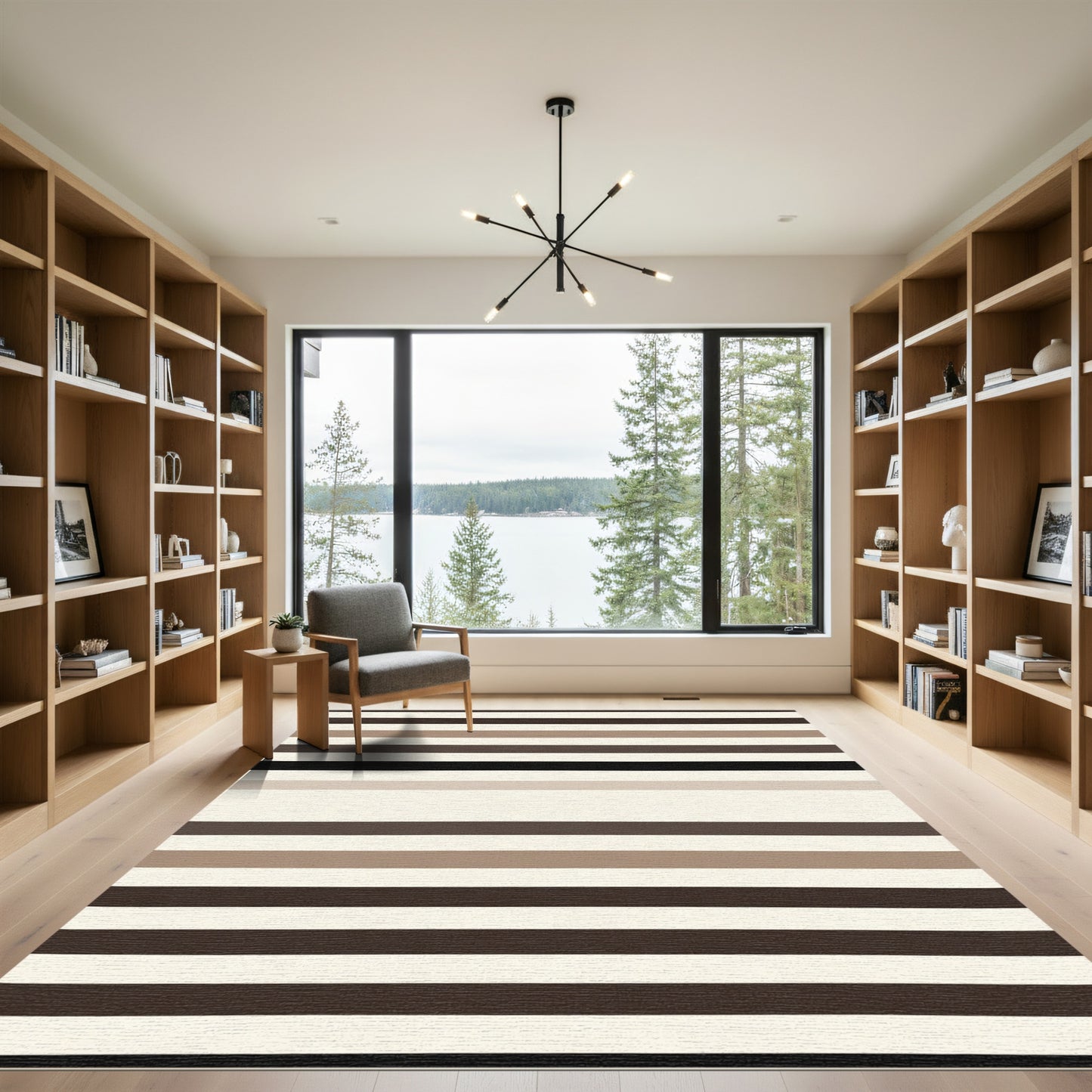 Neutral Tone Horizontal Stripe Rug