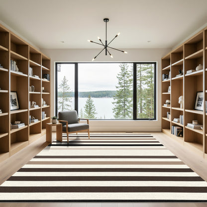 Neutral Tone Horizontal Stripe Rug