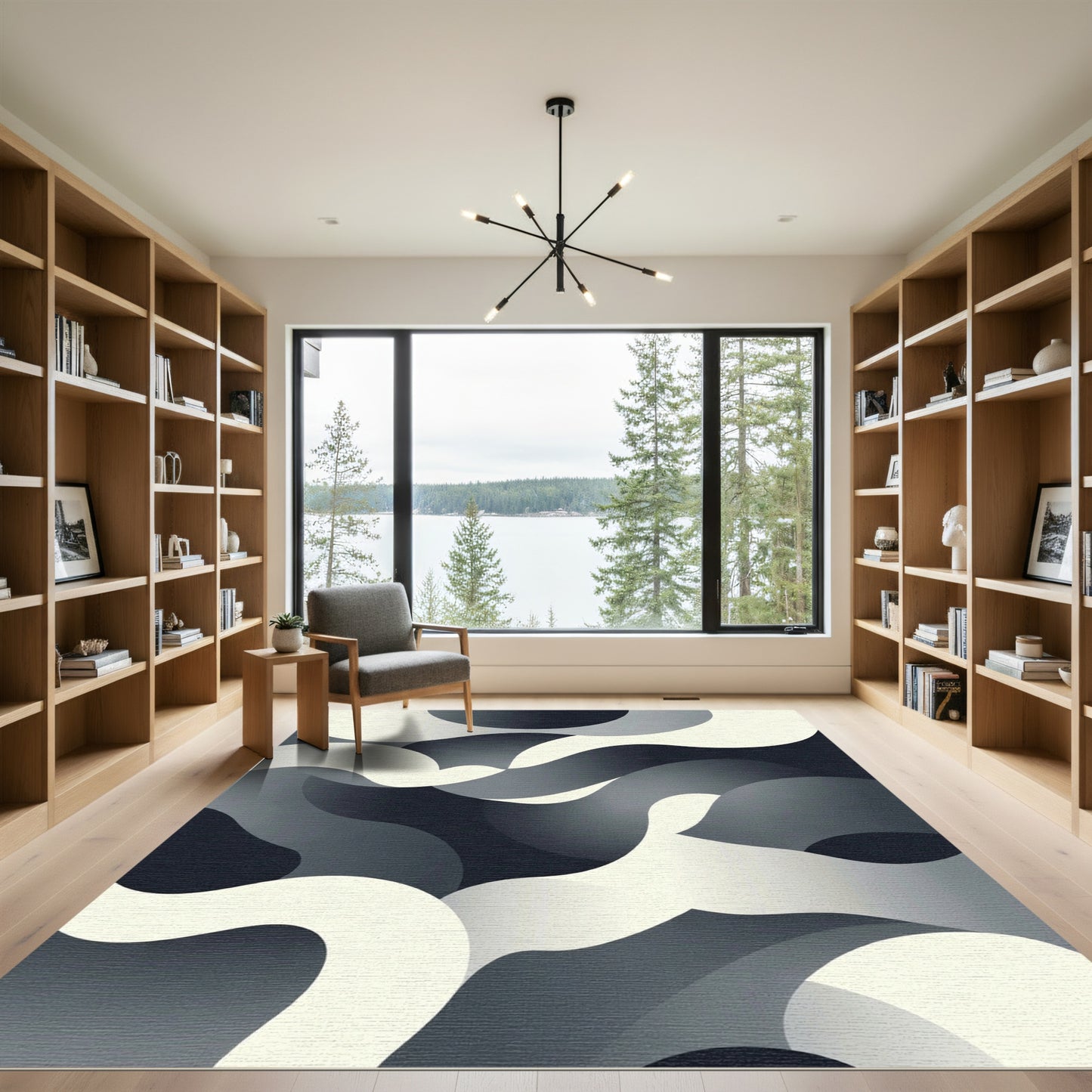 Monochromatic Abstract Flowing Waves Rug