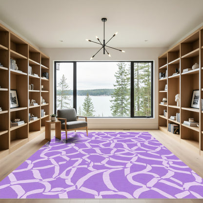 Lavender Purple Interwoven Ribbons Rug