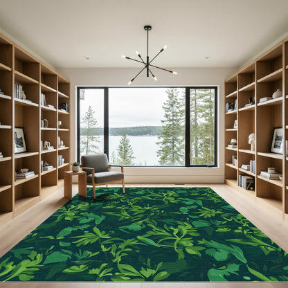Emerald Forest Lush Foliage Rug