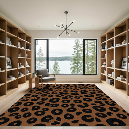 Brown Black Spotted Feline Spots Rug