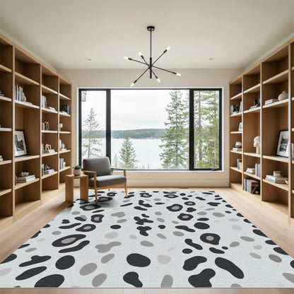 Monochrome Spotted Animal Print Rug