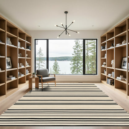 Neutral Earth Tone Striped Rug
