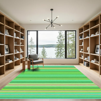Verdant Green Thin Striped Harmony Rug