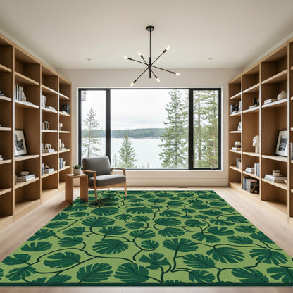 Deep Green Leafy Vine Vines Rug