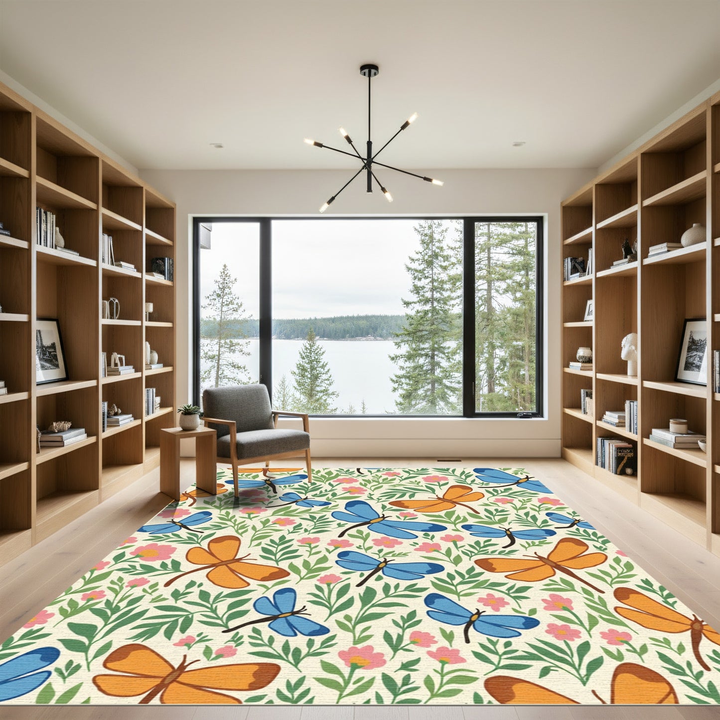 Whimsical Dragonfly Garden Meadow Rug
