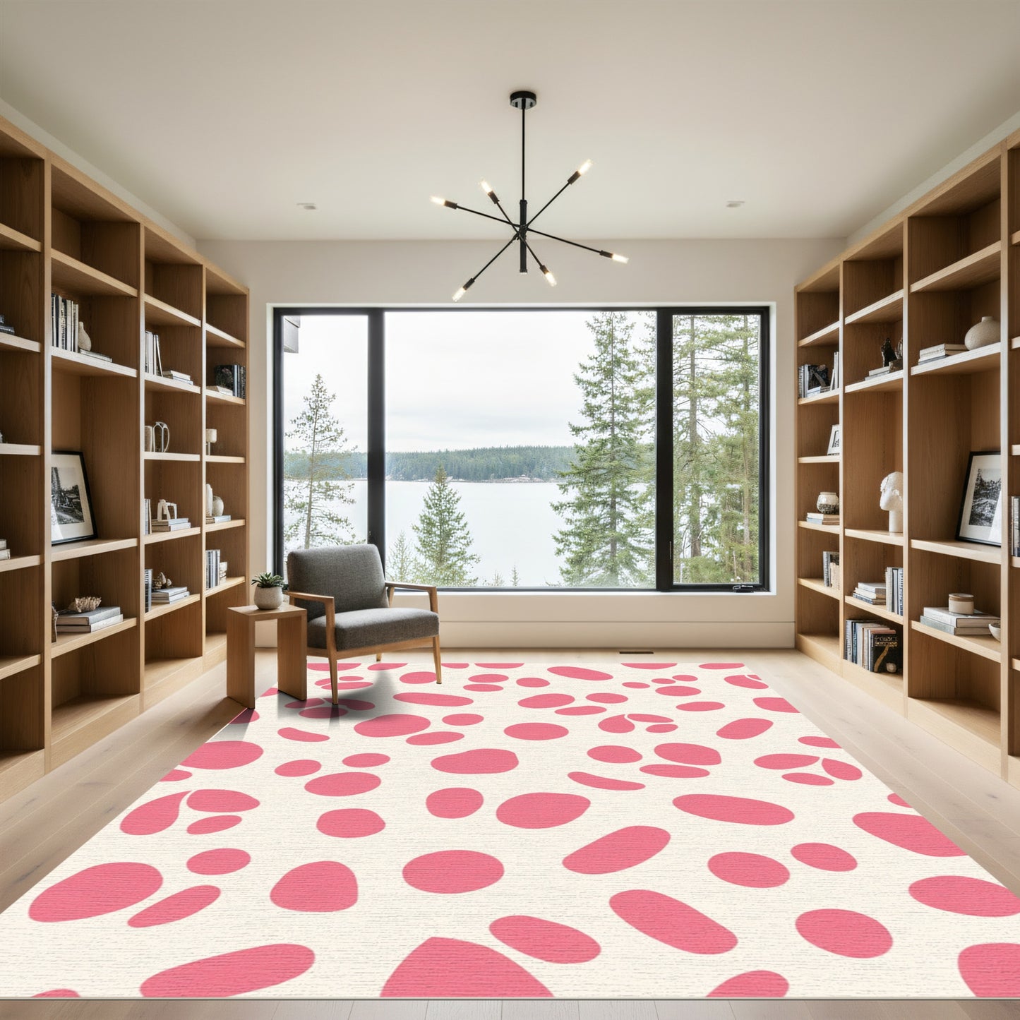 Pink Speckled Pebble Scatter Rug