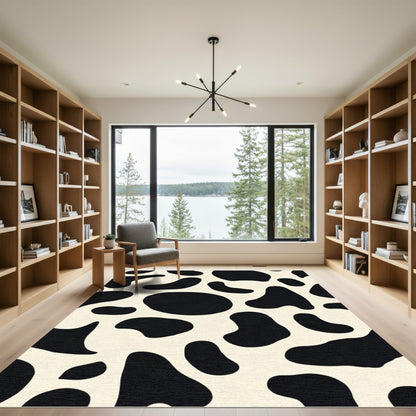 Cream And Black Holstein Spots Rug