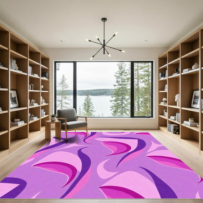 Purple Pink Swirl Abstract Composition Rug