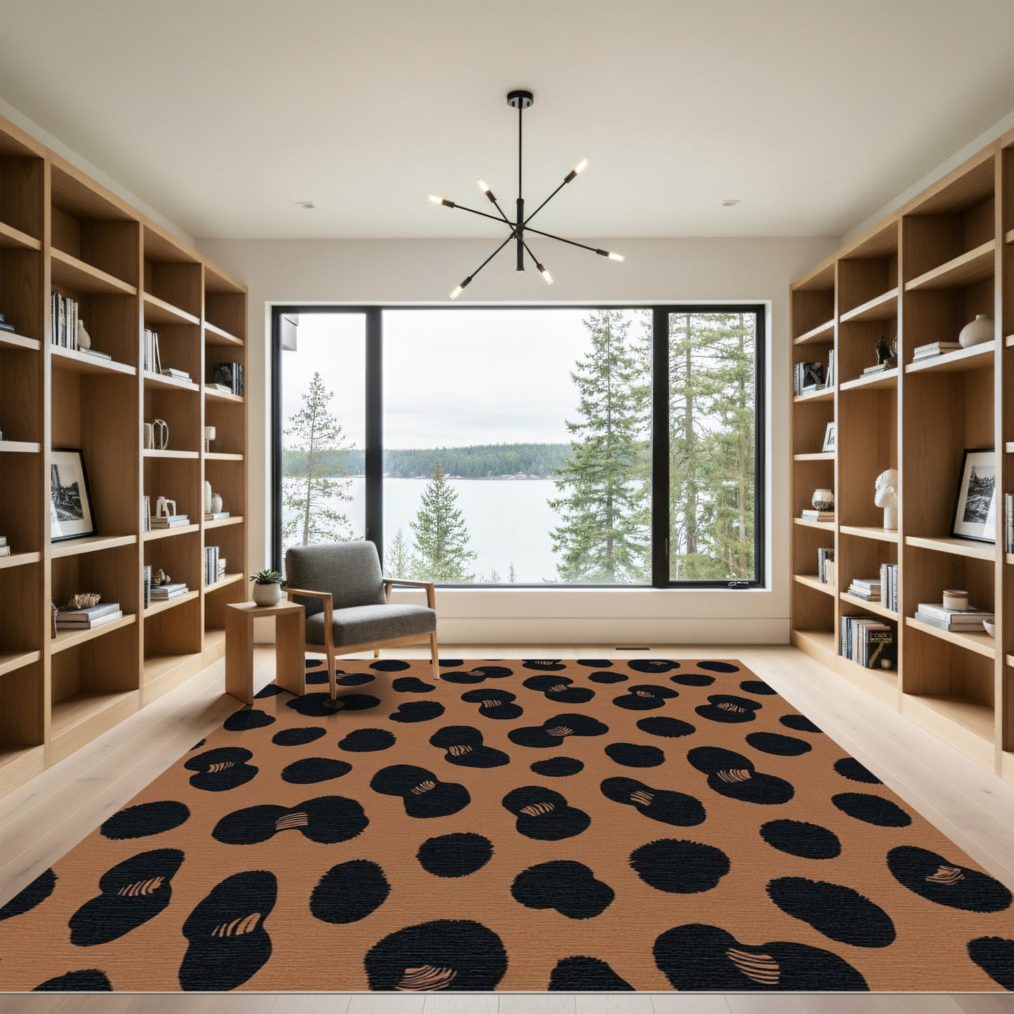 Brown Black Spotted Animal Skin Rug