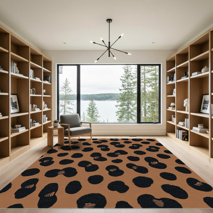 Brown Black Spotted Animal Skin Rug