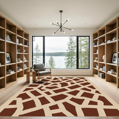 Cracked Earth Abstracts Intersecting Lines Rug