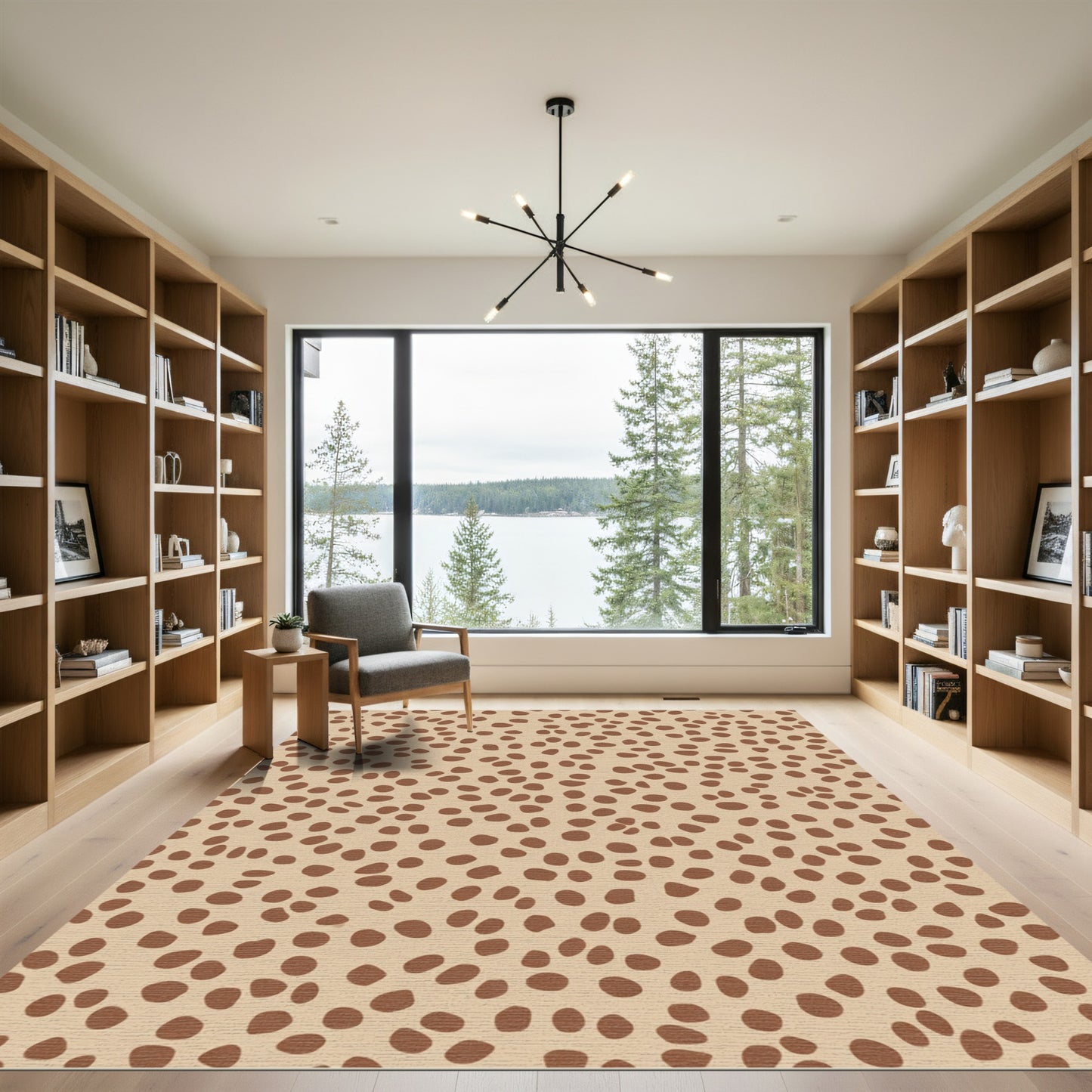 Tan Brown Animal Spot Rug