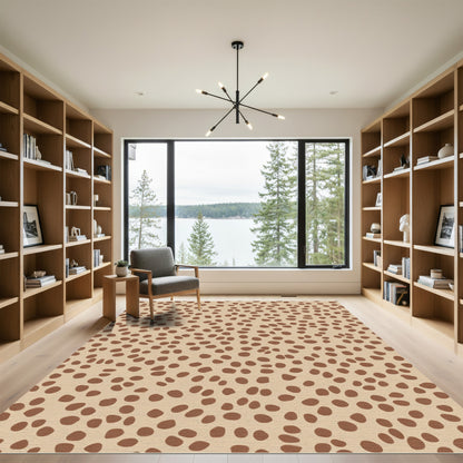 Tan Brown Animal Spot Rug