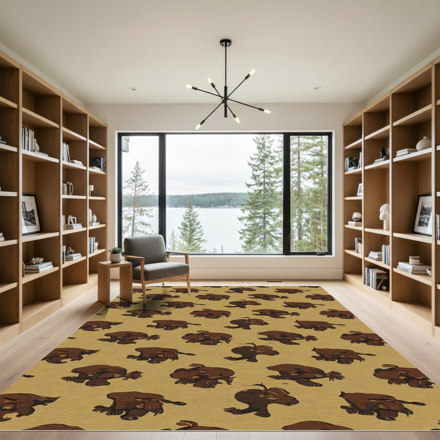 Brown Bison Rodeo Repeat Rug