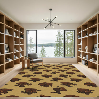 Brown Bison Rodeo Repeat Rug