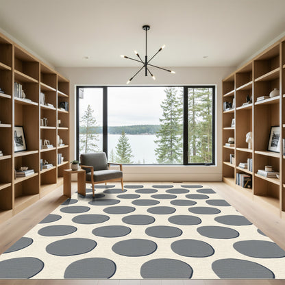 Gray Pebble Scattered Contemporary Pattern Rug