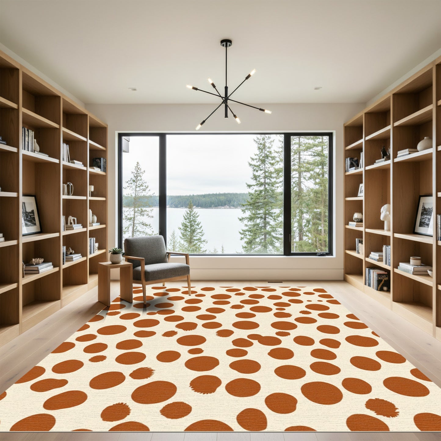 Rustic Terra Cotta Dot Scatter Rug